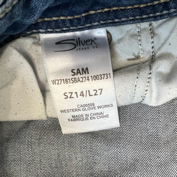 Women’s silver jeans Sam distressed 14/27 - Picture 6 of 10
